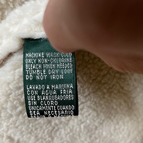 Like New Ralph Lauren Authentic Camel Suede And Sherpa Hooded Zip up Vest - Picture 6 of 7